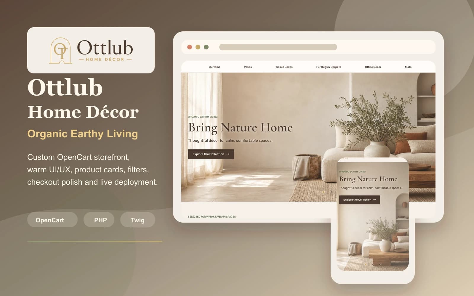 Ottlub Home Décor E-commerce Store project preview